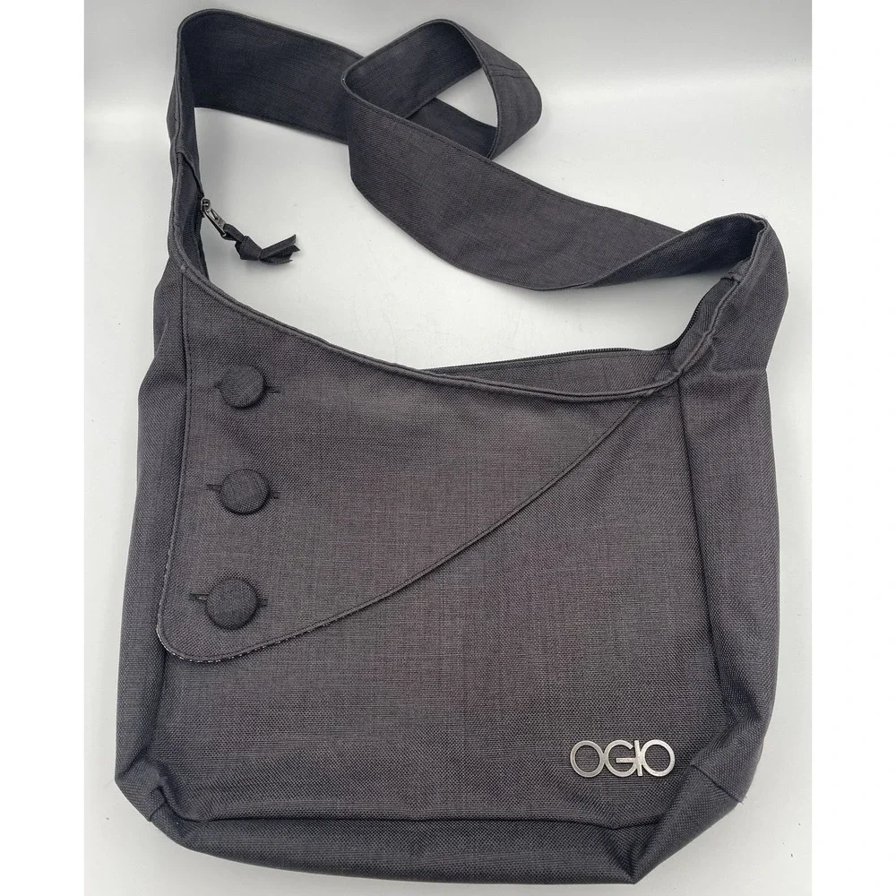 OGIO Brooklyn Bag Gray Messenger Padded Laptop Shoulder Crossbody School Purse